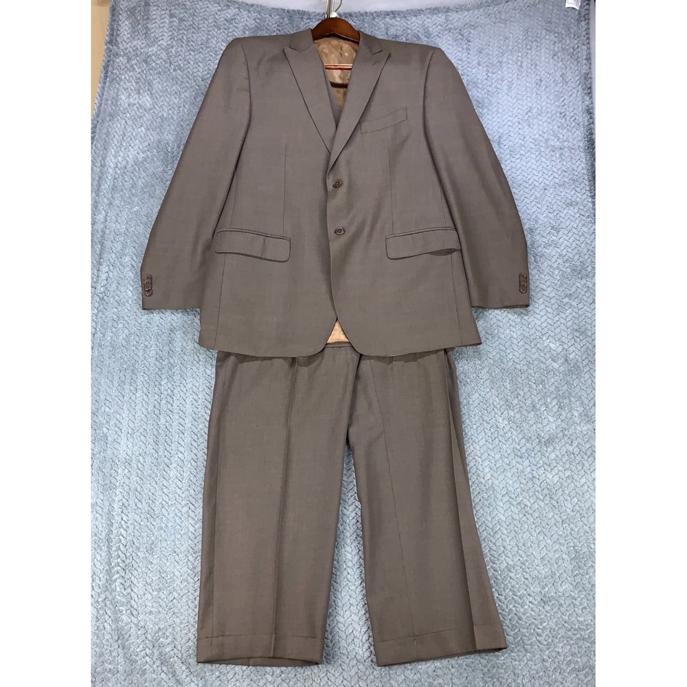 Sean John Suit Mens 42R Brown Wool Blend 2 Button Double Vent Flat Front Vest